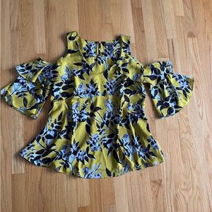 A Pea in the Pod Ruffle Cold Shoulder Blouse sz L
